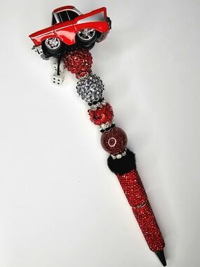 Red Novelty Car Beaded Crystal Pen - Women Accessories